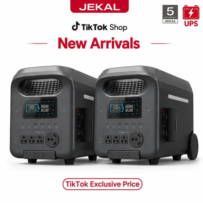 2560Wh LiFePO4 Portable Power Station with 3000W Rated and 5000W Peak Power, 1.6 Hour Fast Charging, 800W Maximum Solar Input, UPS Backup for Home Emergencies and Outdoor RV Applications