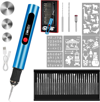 Cordless Engraving Pen with 35 Bits, USB-C Rechargeable for Metal, Wood, and Glass