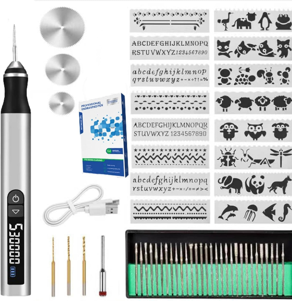 Cordless Engraving Pen with 35 Bits, USB-C Rechargeable for Metal, Wood, and Glass