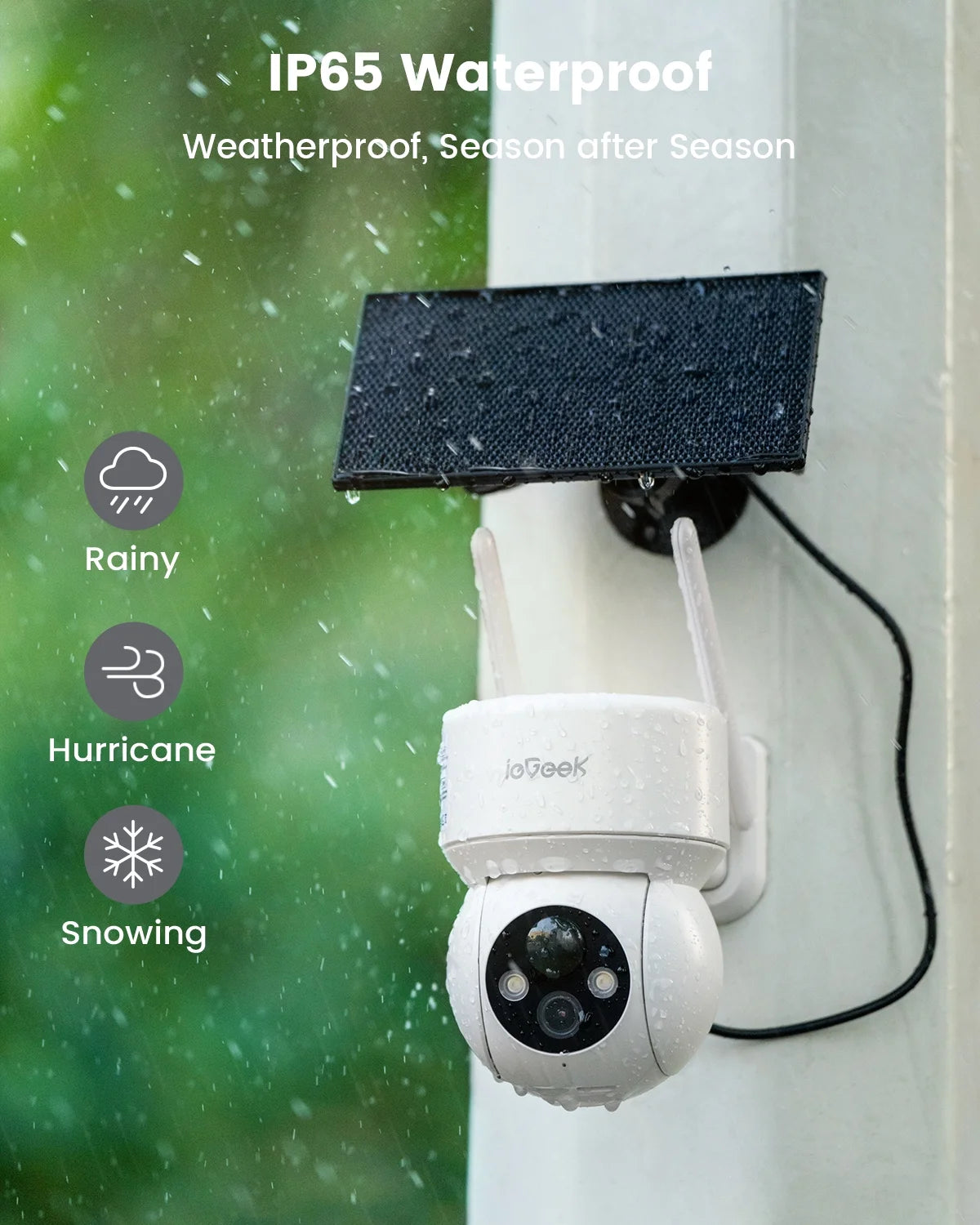 Security Cameras Wireless Outdoor, 2K Wifi Solar Camera for Home Surveillance, 360 View PTZ, Battery Powered, Color Night Vision, Motion Sensor